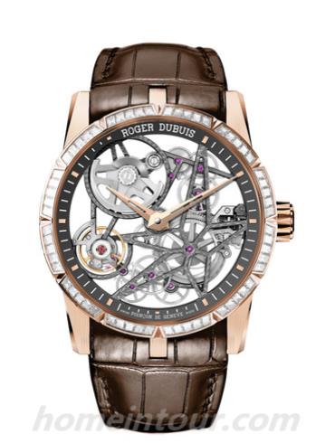 罗杰·杜彼RDDBEX0423男表Excalibur王者系列-棕色表带/表径42mm