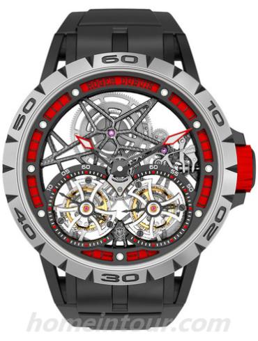 罗杰·杜彼RDDBEX0481男表Excalibur王者系列-黑色表带/表径47mm