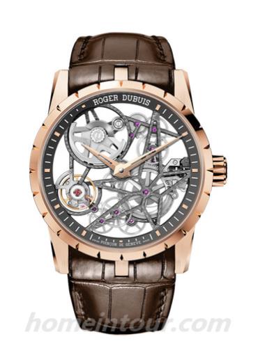 罗杰·杜彼RDDBEX0422男表Excalibur王者系列-棕色表带/表径42mm