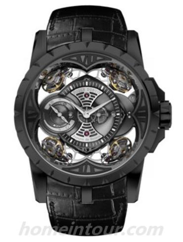 罗杰·杜彼RDDBEX0425男表Excalibur王者系列-黑色表带/表径48mm