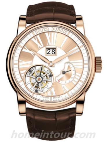罗杰·杜彼RDDBHO0568男表Hommage系列-棕色表带/表径45mm