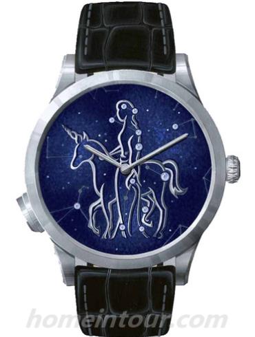 梵克雅宝Midnight_Zodiac_Lumineux-Virgo男表诗意复杂功能系列-黑色表带/表径42mmmm