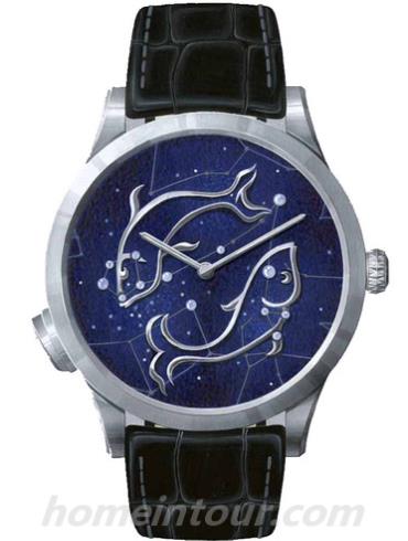 梵克雅宝Midnight_Zodiac_Lumineux-Pisces请选择诗意复杂功能系列-黑色表带/表径42mmmm