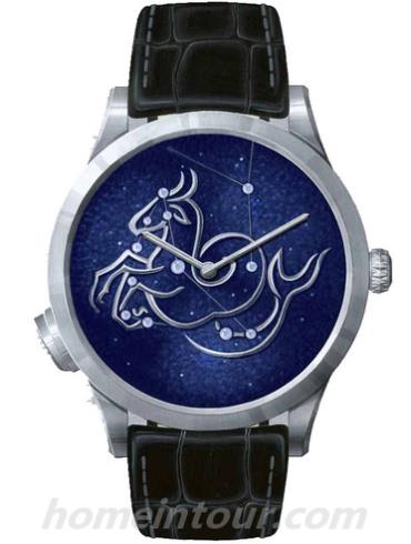 梵克雅宝Midnight_Zodiac_Lumineux-Capricorn男表诗意复杂功能系列-黑色表带/表径42mmmm