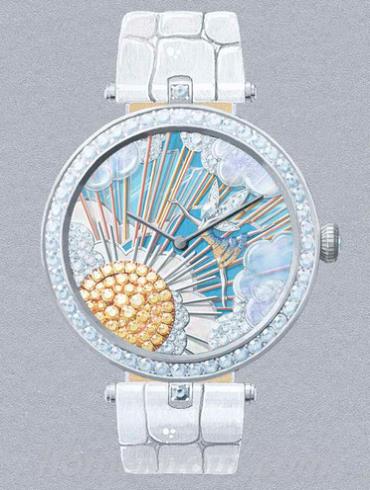 梵克雅宝Jour_Feerique女表非凡表盘腕表系列-白色表带/表径41mm