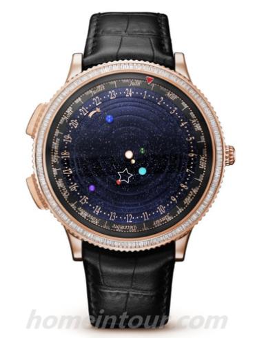 梵克雅宝VCARO4J400男表诗意复杂功能系列-黑色表带/表径44mm