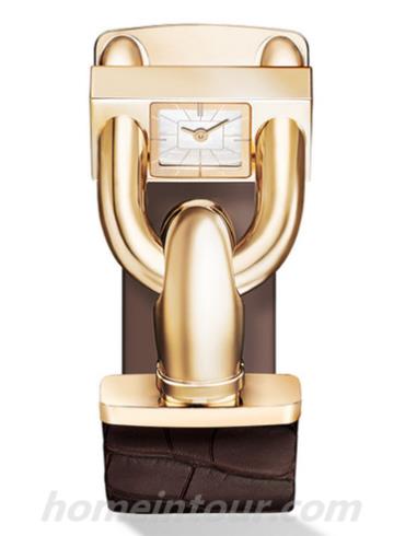 梵克雅宝VCARO4J100女表Cadenas系列-褐色表带/表径26x14mm