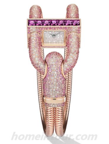 梵克雅宝VCARO4JZ00女表Cadenas系列-粉红色表带/表径26x14mm