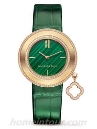 梵克雅宝VCARO8NR00女表Charms系列-绿色表带/表径32mm