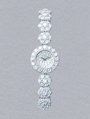 梵克雅宝Snowflake_Fleurette女表梵克雅宝高级珠宝系列-钻石白表带/表径18mm