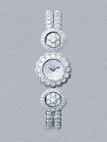 梵克雅宝Snowflake女表梵克雅宝高级珠宝系列-钻石白表带/表径20mm
