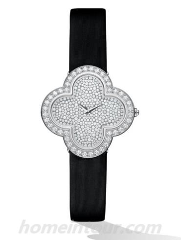 梵克雅宝VCARO4HR00女表Alhambra系列-黑色表带/表径30x30mm