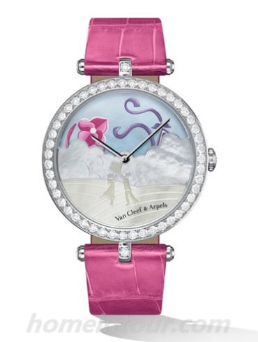 梵克雅宝VCARO4GK00女表诗意复杂功能系列-粉红色表带/表径38mm
