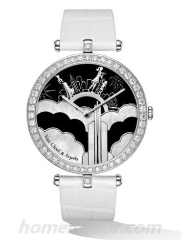 梵克雅宝VCARO40J00女表诗意复杂功能系列-白色表带/表径38mm