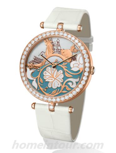 梵克雅宝VCARO30H00女表诗意复杂功能系列-白色表带/表径38mm