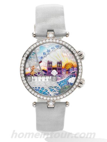 梵克雅宝VCARO3WL00女表诗意复杂功能系列-白色表带/表径39mm