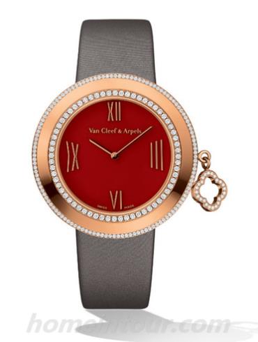 梵克雅宝VCARO44J00女表Charms系列-灰色/沙色表带/表径38mm