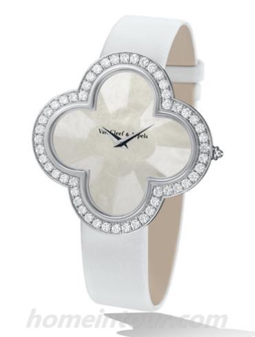 梵克雅宝VCARO30000女表Alhambra系列-白色表带/表径40x40 mm