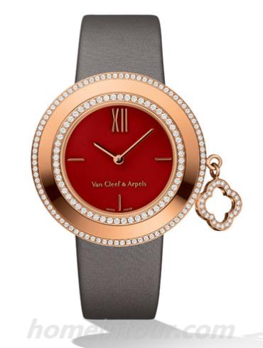 梵克雅宝VCARO44K00女表Charms系列-灰色/沙色表带/表径32mm