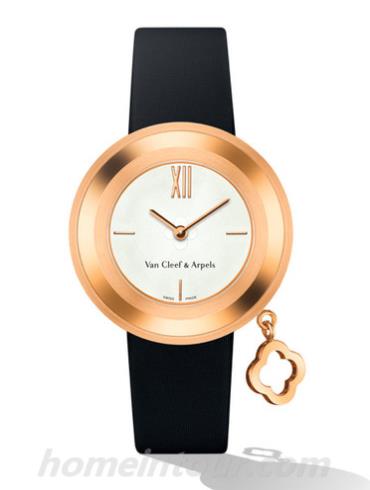 梵克雅宝VCARO4HT00女表Charms系列-黑色/白色表带/表径32mm