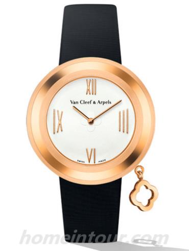 梵克雅宝VCARO4HU00女表Charms系列-黑色/白色表带/表径38mm