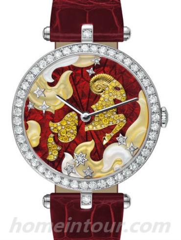 梵克雅宝VCARO4I100女表非凡表盘腕表系列-深红色表带/表径38mm