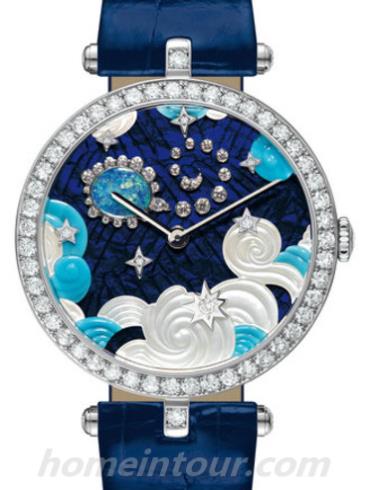 梵克雅宝VCARO4I800女表非凡表盘腕表系列-深蓝色表带/表径38mm