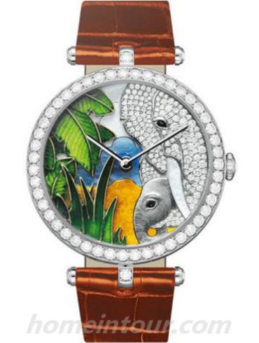 梵克雅宝VCARO22N00请选择非凡表盘腕表系列-棕色表带/表径38mm