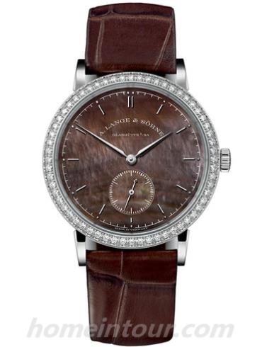 朗格878.038女表SAXONIA系列-棕色表带/表径35.0mm