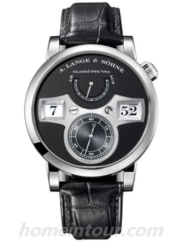 朗格140.029男表ZEITWERK猫头鹰系列-黑色表带/表径41.9mm