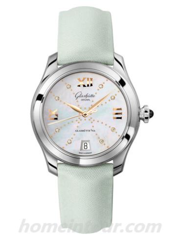格拉苏蒂原创1-39-22-12-02-04女表Lady Serenade系列-绿色表带/表径36mm
