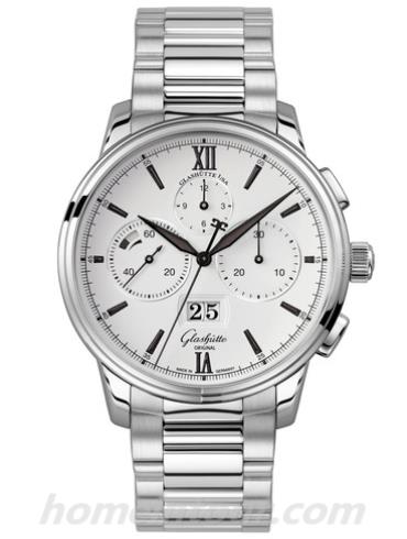 格拉苏蒂原创1-37-01-05-02-70男表Senator 参议员系列-银色表带/表径42mm