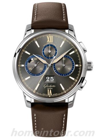 格拉苏蒂原创1-37-01-04-02-07男表Senator 参议员系列-棕色表带/表径42mm