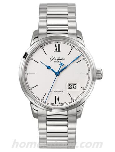 格拉苏蒂原创1-36-03-01-02-70男表Senator 参议员系列-银色表带/表径40mm