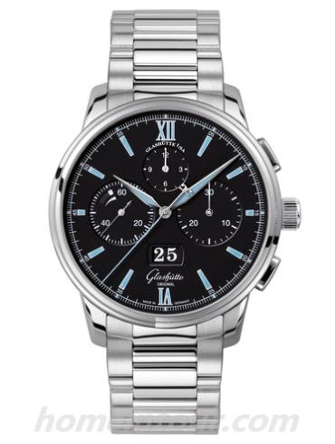 格拉苏蒂原创1-37-01-03-02-70男表Senator 参议员系列-银色表带/表径42mm