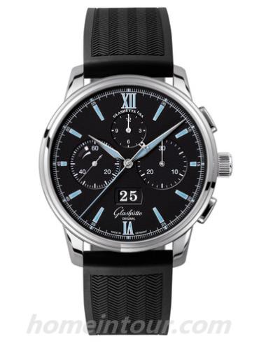 格拉苏蒂原创1-37-01-03-02-33男表Senator 参议员系列-黑色表带/表径42mm