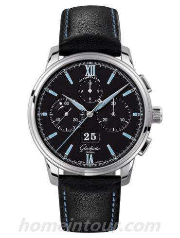 格拉苏蒂原创1-37-01-03-02-35男表Senator 参议员系列-黑色表带/表径42mm