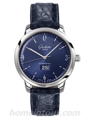 格拉苏蒂原创2.39.47.06.02.04男表Senator Sixties系列-蓝色表带/表径42mm