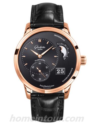 格拉苏蒂原创1-90-02-49-35-30男表Pano Classic 经典偏心系列-黑色表带/表径40mm