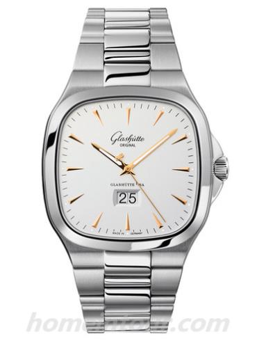 格拉苏蒂原创2-39-47-11-12-14男表Senator Sixties系列-银色表带/表径40*40mm