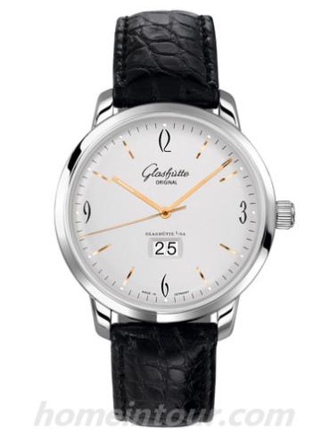 格拉苏蒂原创2-39-47-01-02-04男表Senator Sixties系列-黑色表带/表径42mm