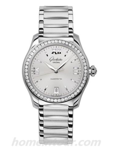 格拉苏蒂原创1-39-22-02-22-34女表Lady Serenade系列-银色表带/表径36mm