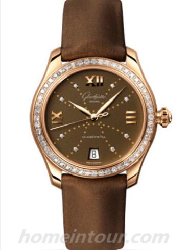 格拉苏蒂原创1-39-22-13-11-44女表Lady Serenade系列-棕色表带/表径36mm