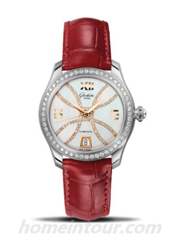 格拉苏蒂原创1-39-22-14-22-44女表Lady Serenade系列-红色表带/表径36mm