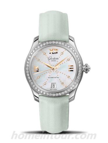 格拉苏蒂原创1-39-22-12-22-44女表Lady Serenade系列-淡绿色表带/表径36mm