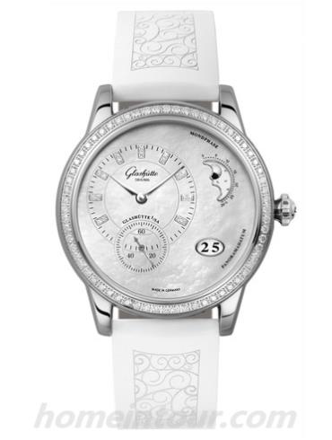 格拉苏蒂原创1-90-12-01-12-04女表Lady Serenade系列-白色表带/表径39.4mm