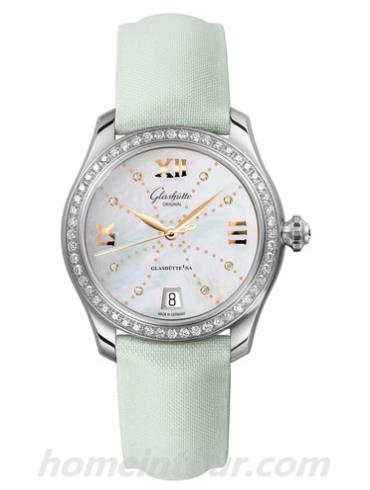 格拉苏蒂原创1-39-22-12-22-04女表Lady Serenade系列-浅绿色表带/表径36mm