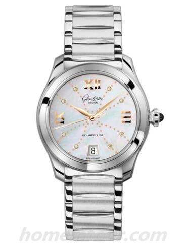 格拉苏蒂原创1-39-22-12-02-34女表Lady Serenade系列-银色表带/表径36mm
