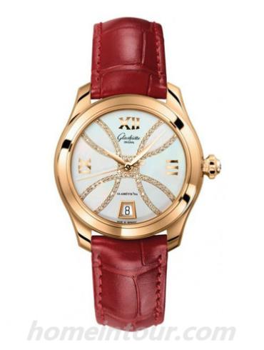 格拉苏蒂原创1-39-22-14-01-44女表Lady Serenade系列-红色表带/表径36mm
