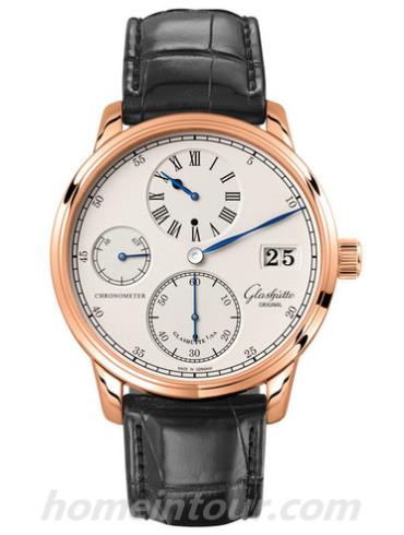 格拉苏蒂原创1-58-04-04-05-04男表Senator 参议员系列-黑色表带/表径42mm